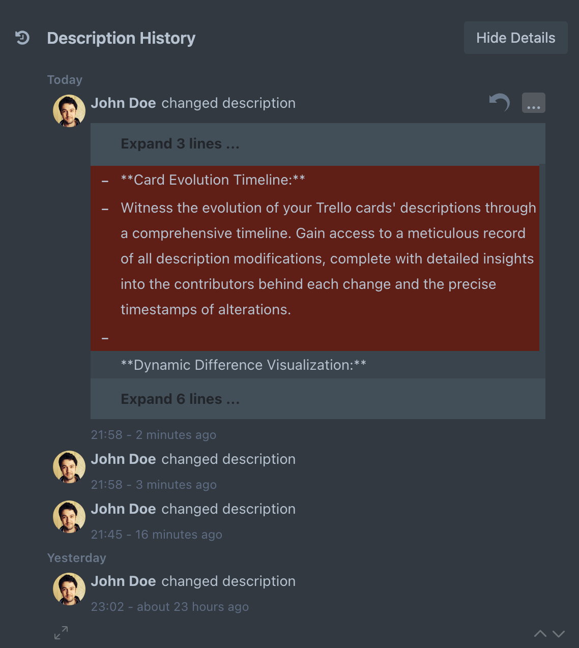 Card Description History for Trello PowerUp Trello